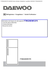 Mode d’emploi Daewoo FTM524EWR1FR Réfrigérateur combiné