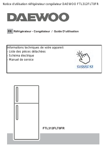 Mode d’emploi Daewoo FTL312FLT0FR Réfrigérateur combiné