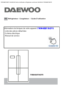 Mode d’emploi Daewoo FMM488FIN0FR Réfrigérateur combiné