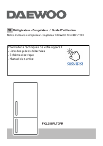 Mode d’emploi Daewoo FKL288FLT0FR Réfrigérateur combiné