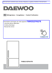 Mode d’emploi Daewoo FKM331EPN1FR Réfrigérateur combiné