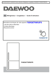 Mode d’emploi Daewoo FKM367FWR0FR Réfrigérateur combiné