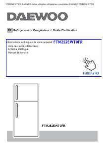 Mode d’emploi Daewoo FTM252EWT0FR Réfrigérateur combiné