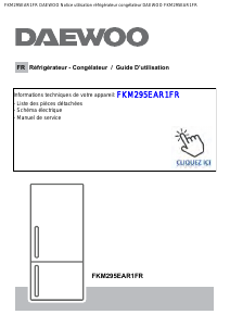 Mode d’emploi Daewoo FKM295EAR1FR Réfrigérateur combiné