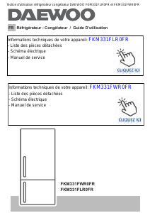 Mode d’emploi Daewoo FKM331FLR0FR Réfrigérateur combiné