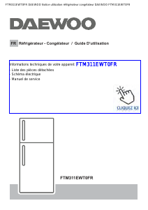 Mode d’emploi Daewoo FTM311EWT0FR Réfrigérateur combiné