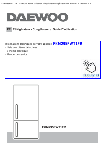 Mode d’emploi Daewoo FKM295FWT1FR Réfrigérateur combiné