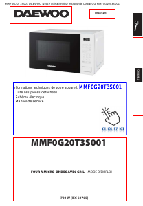 Mode d’emploi Daewoo MMF0G20T3S001 Micro-onde