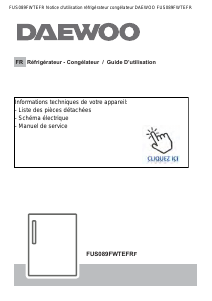 Mode d’emploi Daewoo FUS089FWTEFR Réfrigérateur