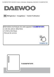 Mode d’emploi Daewoo FUS089FWT0FR Réfrigérateur