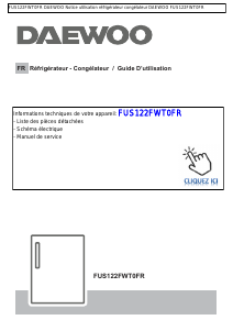 Mode d’emploi Daewoo FUS122FWT0FR Réfrigérateur