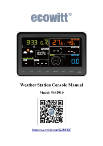 Handleiding Ecowitt WS2910 Weerstation