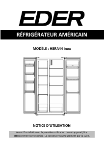 Mode d’emploi Eder H8RA44 INOX Réfrigérateur combiné