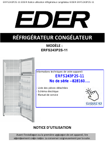 Mode d’emploi Eder ERFS243P2S-11 Réfrigérateur combiné