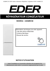 Mode d’emploi Eder 14268RCSE Réfrigérateur combiné