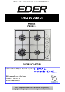Mode d’emploi Eder ETBI4GX-11 Table de cuisson