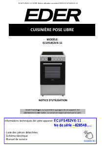 Mode d’emploi Eder ECUFS452VX-11 Cuisinière