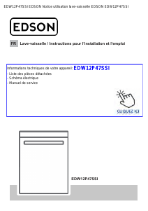 Mode d’emploi Edson EDW12P47SSI Lave-vaisselle