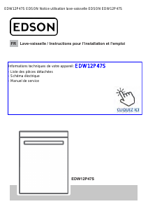 Mode d’emploi Edson EDW12P47S Lave-vaisselle