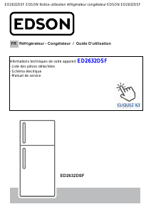 Mode d’emploi Edson ED2632DSF Réfrigérateur combiné