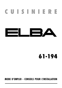 Mode d’emploi Elba 61-194 Cuisinière