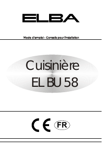 Mode d’emploi Elba EL BU 58 Cuisinière