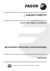 Mode d’emploi Fagor FACV2104B Cuisinière