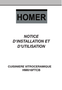 Mode d’emploi Homer HM616FTCB Cuisinière