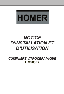 Mode d’emploi Homer HM505FX Cuisinière