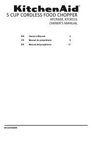 Mode d’emploi KitchenAid KFCR531BM Hachoir