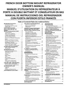 Mode d’emploi KitchenAid KRQC736RPS Réfrigérateur combiné