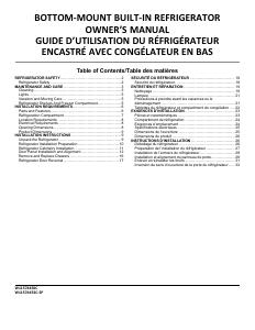 Mode d’emploi KitchenAid KBBX102MPA Réfrigérateur combiné