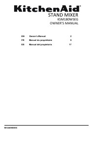 Manual de uso KitchenAid KSM180WSEG Batidora de pie