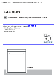 Mode d’emploi Laurus LSV45-8 Lave-vaisselle