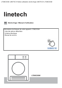 Mode d’emploi Linetech LTD8CDSW Sèche-linge