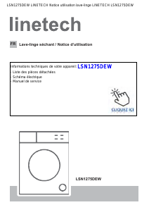 Mode d’emploi Linetech LSN1275DEW Lave-linge séchant