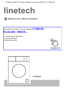 Mode d’emploi Linetech LT106LLW Lave-linge