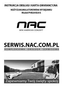 Instrukcja NAC PHB20-B20-S Nożyce do żywopłotu