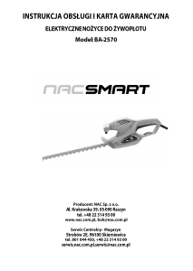 Instrukcja NAC BA-2570 Nożyce do żywopłotu