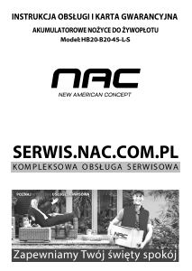 Instrukcja NAC HB20-B20-45-L-S Nożyce do żywopłotu