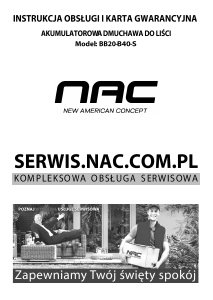 Instrukcja NAC BB20-B40-S Dmuchawa do liści