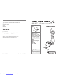 Handleiding Pro-Form 585 EKG Crosstrainer