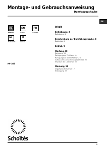 Bedienungsanleitung Scholtès HP366IX Dunstabzugshaube
