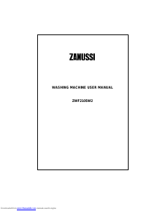Handleiding Zanussi ZWF 2105 W2 Wasmachine