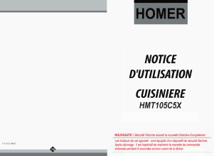 Mode d’emploi Homer HMT105C5X Cuisinière