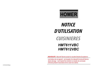 Mode d’emploi Homer HMT612VBC Cuisinière