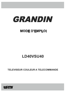Mode d’emploi Grandin LD40VSU40 Téléviseur LCD