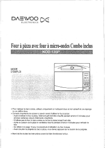 Mode d’emploi Daewoo KOD-135P Micro-onde