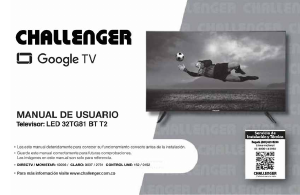 Manual de uso Challenger LED 32TG81 BT T2 Televisor de LED