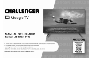 Manual de uso Challenger LED 40TG81 BT T2 Televisor de LED
